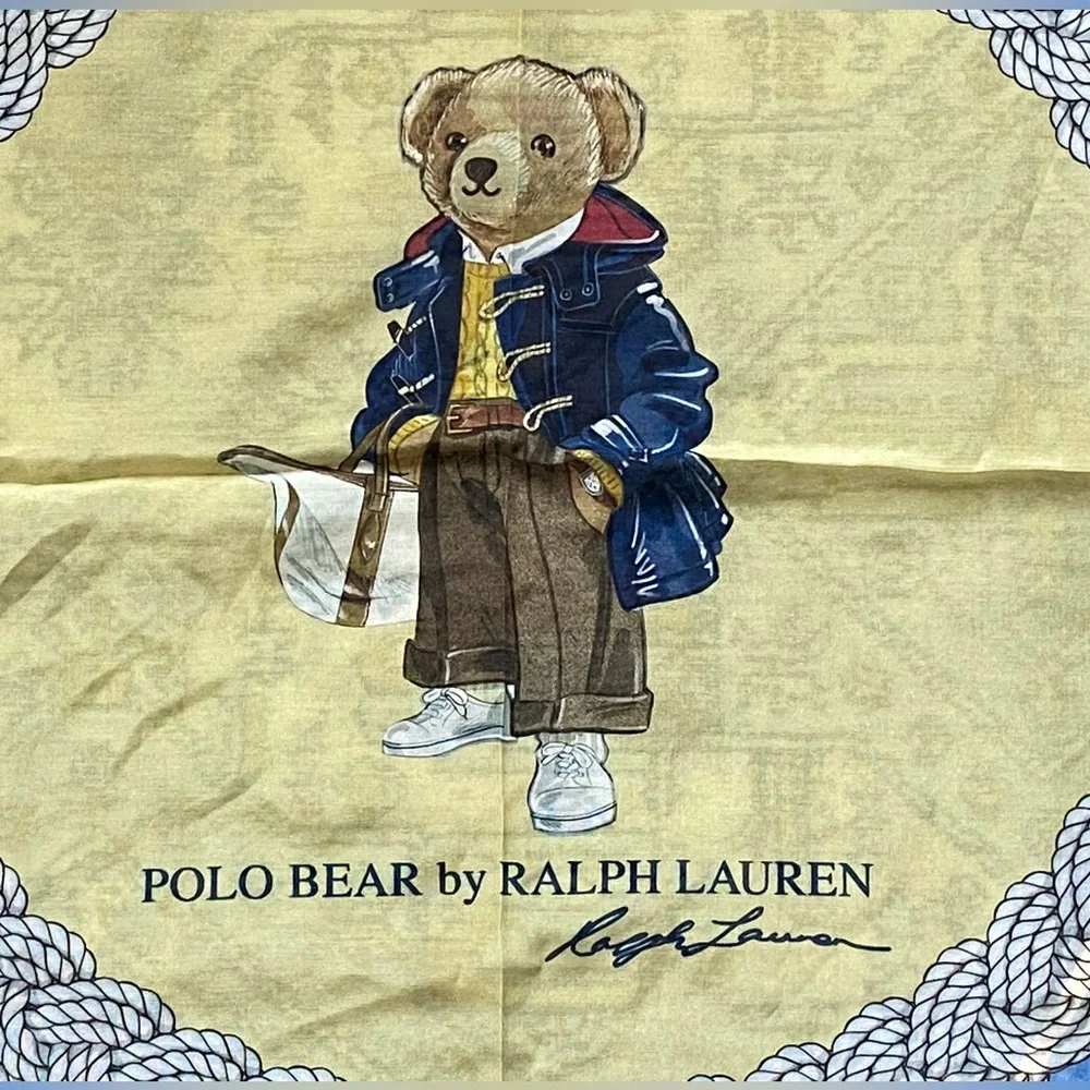 Ralph Lauren Polo Bear Scarf in Blue and Yellow